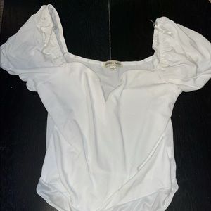 Charmed Hearts White Scoop Neck Bodysuit